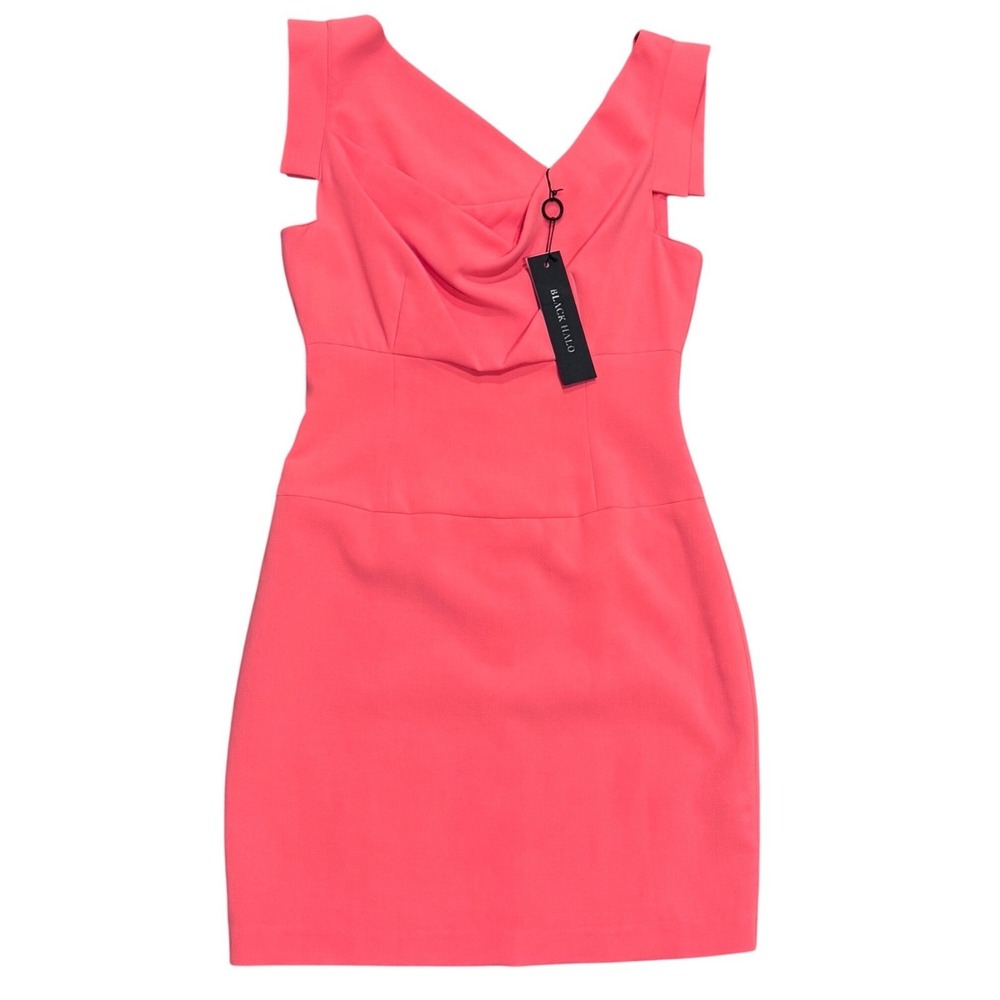 Black Halo Olcay Asymmetrical Dress Women 8 Pink NWT Mini‎ Sheath L.A. $390